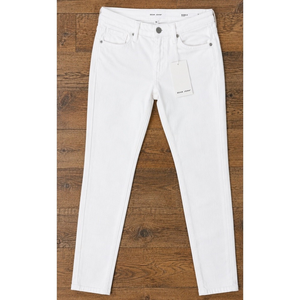 Dear John Womens Jeans Size 26 White Gisele Skinny Stretch Denim